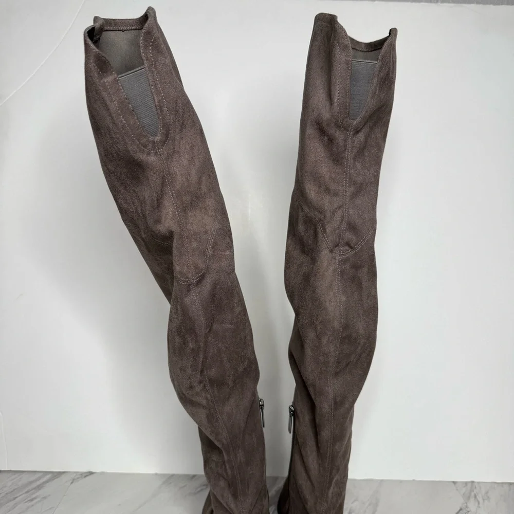 Marc Fisher Gray Pointy Toe Over The Knee Boot 8 1/2 M